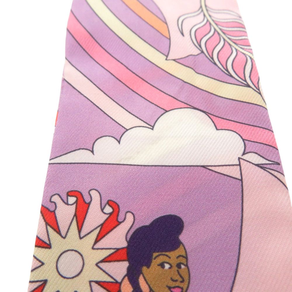 Hermes Twilly Crrres Volants Flying Carre Silk Lilac Pink Scarf Purple — view 5
