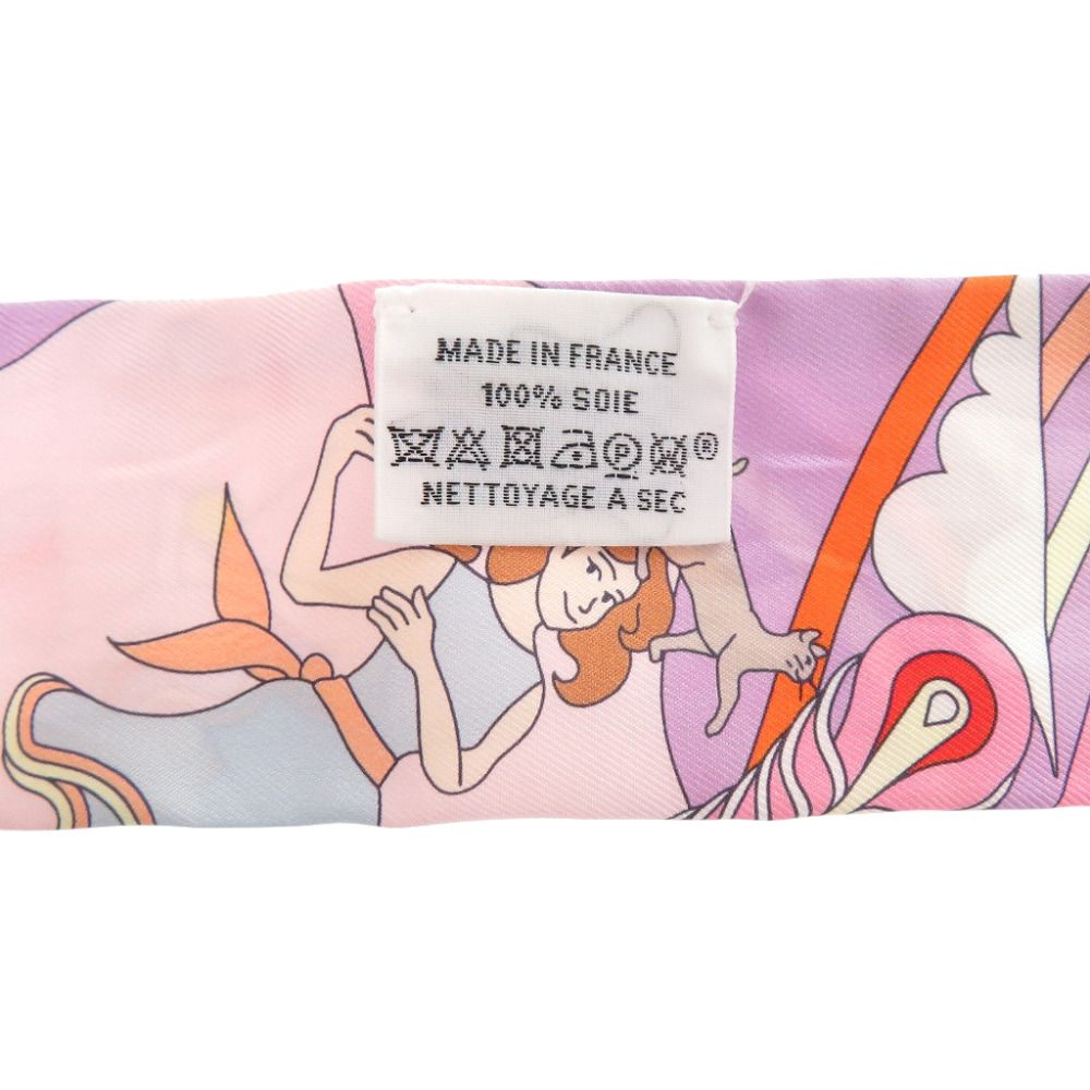 Hermes Twilly Crrres Volants Flying Carre Silk Lilac Pink Scarf Purple — view 4
