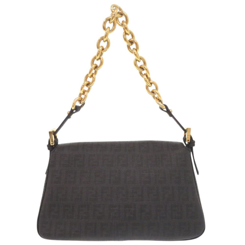 Fendi Zucchino Pattern Mini Mamma Bucket Gray Chain Shoulder Bag — view 2