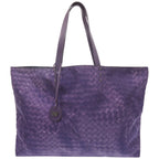 Bottega Veneta Intreccio Illusion Nylon Leather Purple Tote Bag