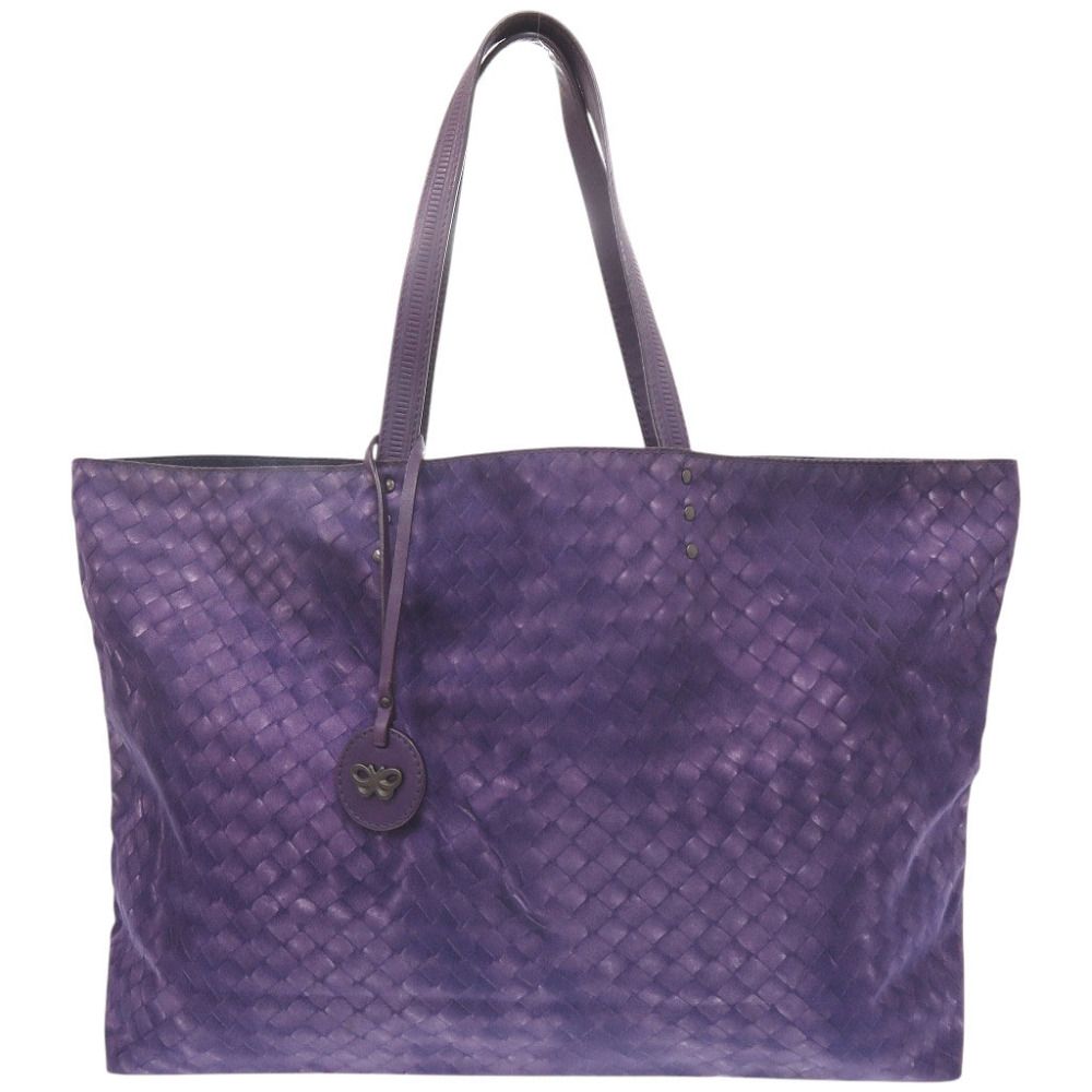 Bottega Veneta Intreccio Illusion Nylon Leather Purple Tote Bag