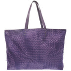 Bottega Veneta Intreccio Illusion Nylon Leather Purple Tote Bag — view 2
