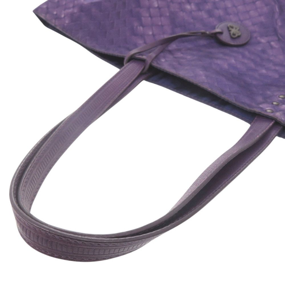 Bottega Veneta Intreccio Illusion Nylon Leather Purple Tote Bag — view 5