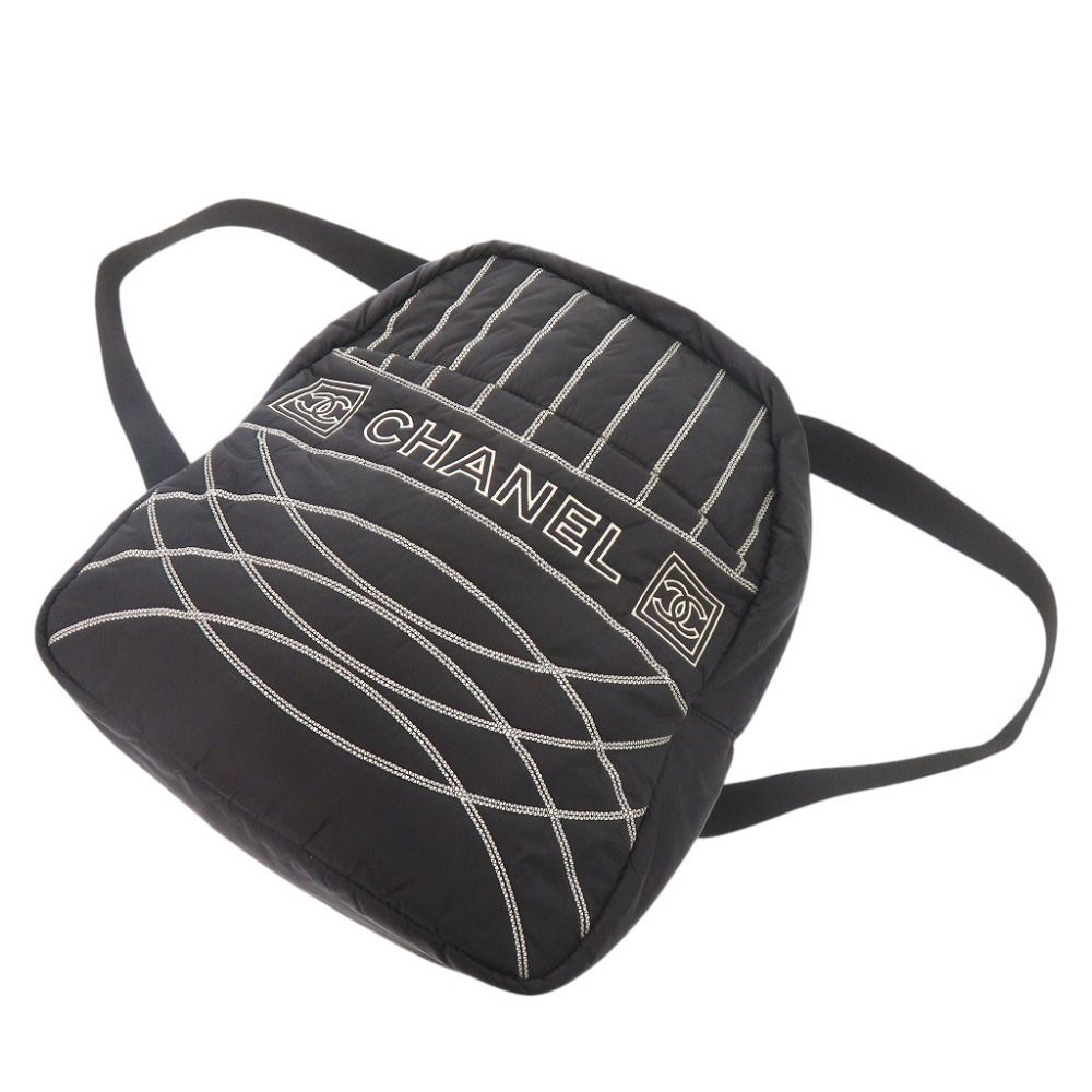 Chanel Sports Line CC Logo Nylon Black Backpack — view 6