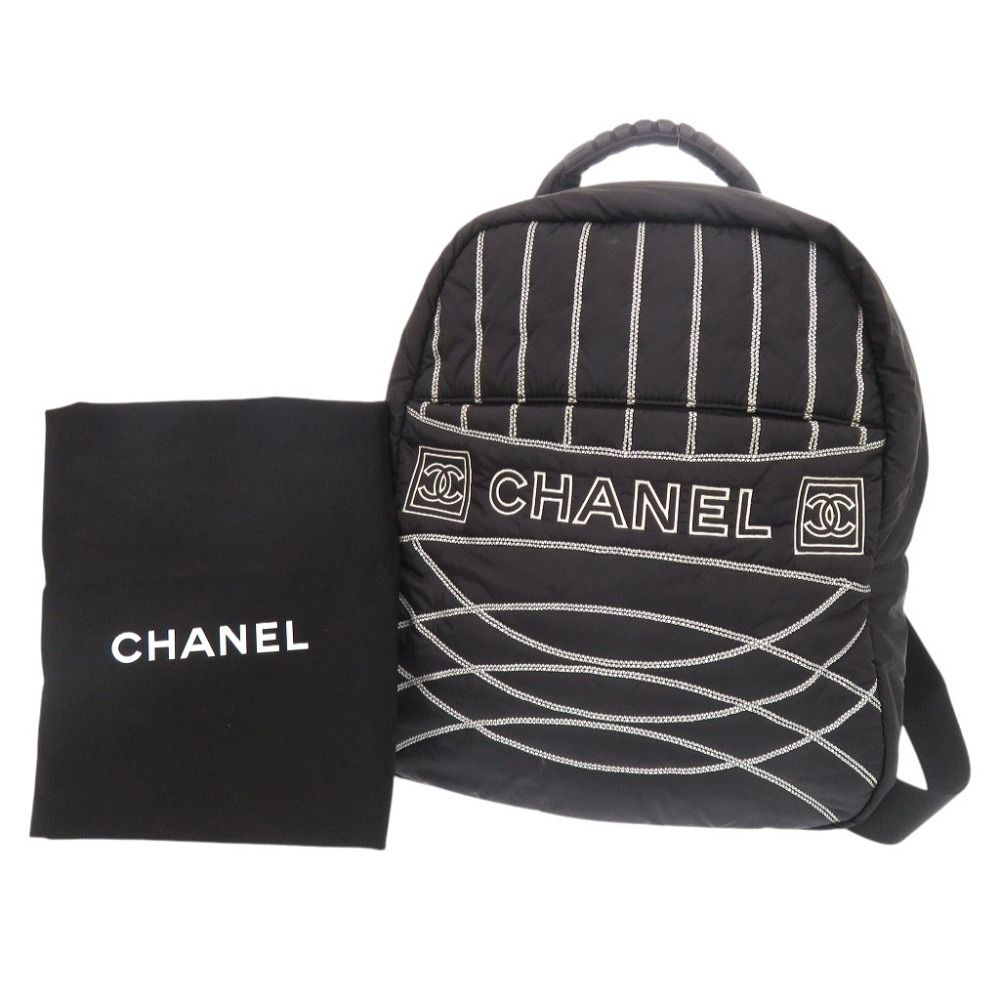 Chanel Sports Line CC Logo Nylon Black Backpack — view 2