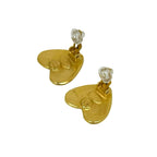 Chanel With Rice CC Logo Heart Motif Earrings Accessory Gold — view 7
