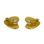 Chanel With Rice CC Logo Heart Motif Earrings Accessory Gold — view 5