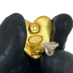 Chanel With Rice CC Logo Heart Motif Earrings Accessory Gold — view 3