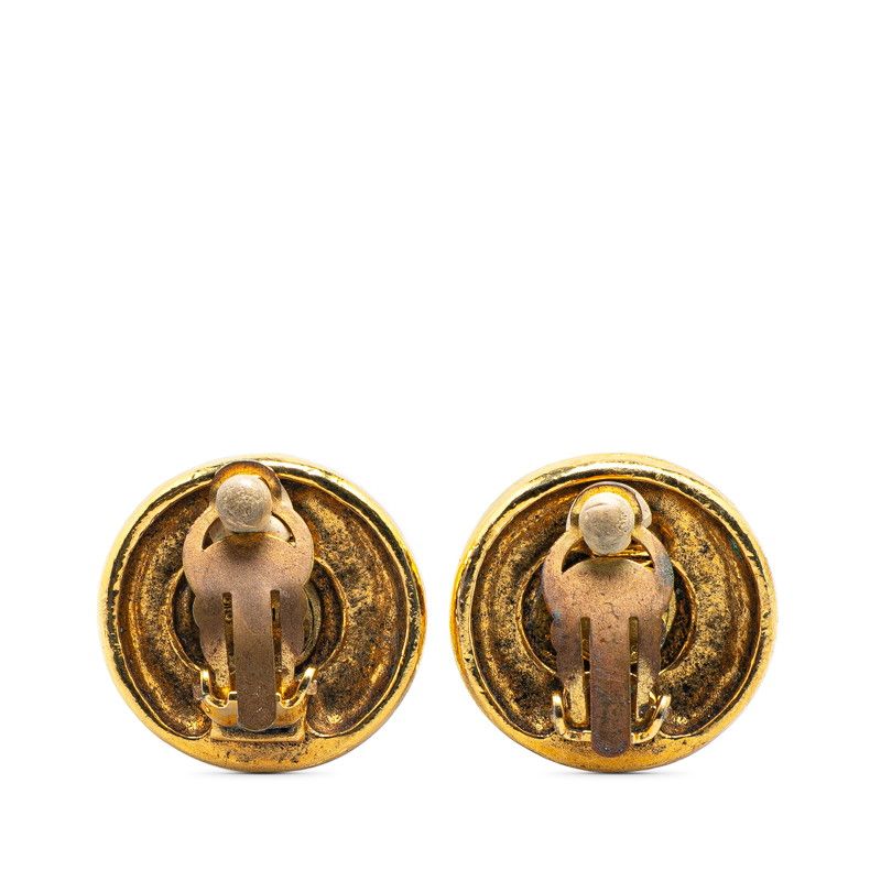 Chanel CC Logo Earrings Gold Plated — view 2