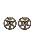 Chanel CC Logo Earrings Silver Metal — view 2