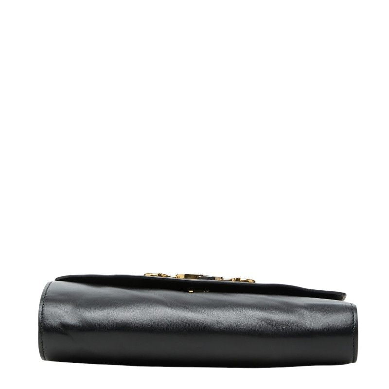 Gucci Chain Shoulder Bag Black Leather — view 3
