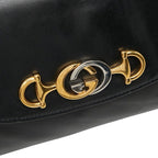 Gucci Chain Shoulder Bag Black Leather — view 8
