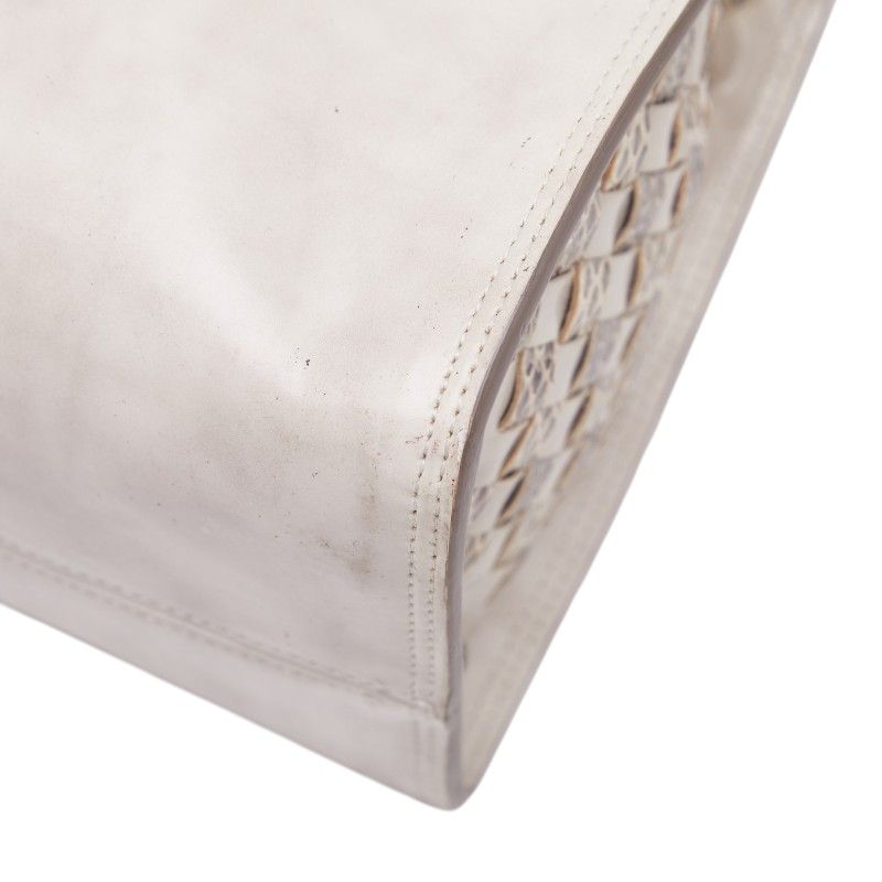Bottega Veneta Intrecht Handbag Ivory Beige Gold Leather — view 6