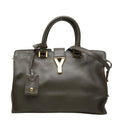 Saint Laurent Line Petite Cabas 2-Way Shoulder Bag Khaki Green Leather