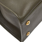 Saint Laurent Line Petite Cabas 2-Way Shoulder Bag Khaki Green Leather — view 5