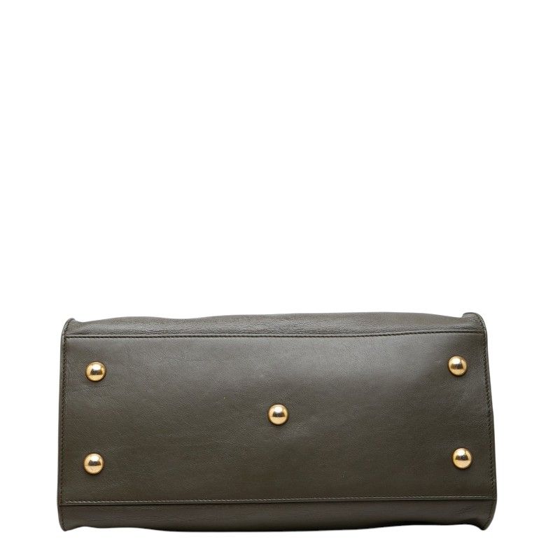 Saint Laurent Line Petite Cabas 2-Way Shoulder Bag Khaki Green Leather — view 3