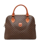 Celine Macadam Handbag Brown Leather