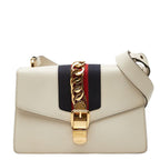 Gucci Sherry Line Sylvie 2-Way Shoulder Bag White Ivory Leather