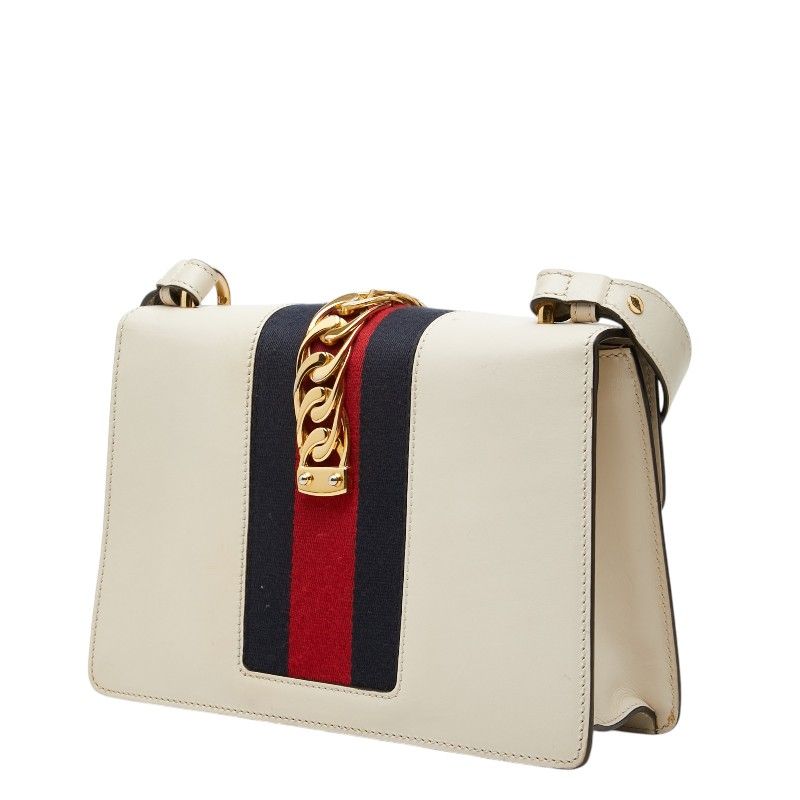 Gucci Sherry Line Sylvie 2-Way Shoulder Bag White Ivory Leather — view 3