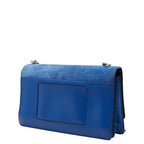 Celine Logo Chain Shoulder Bag Blue Suede Leather — view 2