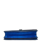 Celine Logo Chain Shoulder Bag Blue Suede Leather — view 3