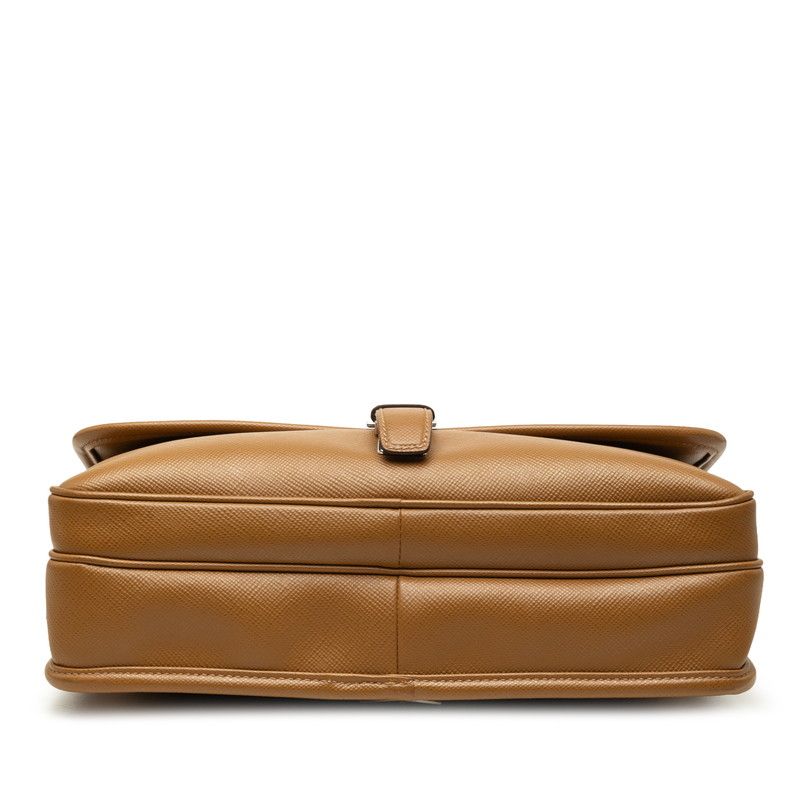 Prada Saffiano Crossbody Shoulder Bag Brown Leather — view 3