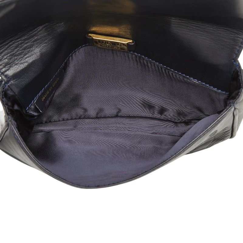 Loewe Anagram Belt Bag Navy Leather — view 8