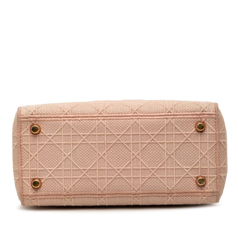 Dior Cannage Lady Dealite 2-Way Shoulder Bag Pink Canvas — view 3