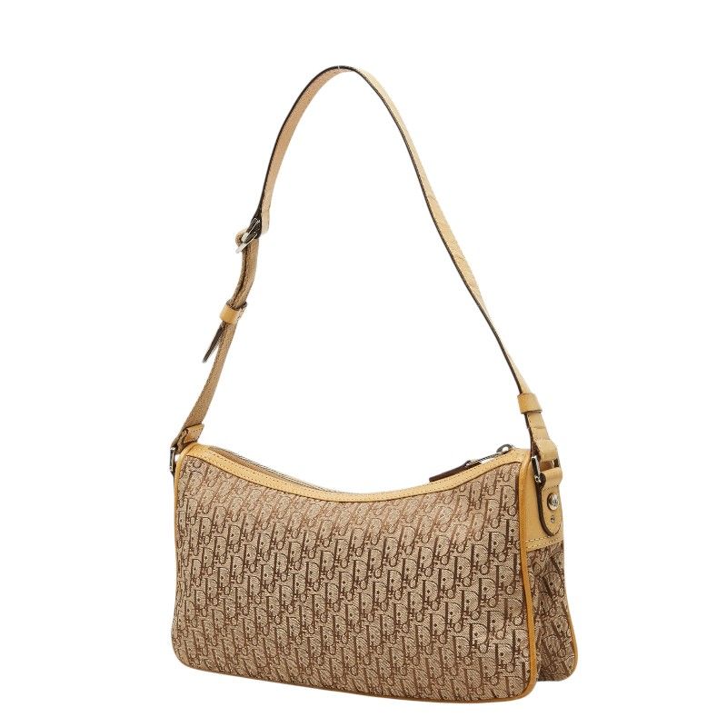 Dior Trotter Straight Chic Shoulder Bag Beige Canvas Leather — view 2