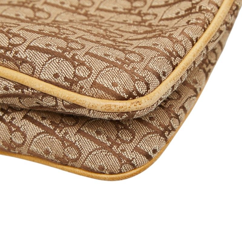 Dior Trotter Straight Chic Shoulder Bag Beige Canvas Leather — view 5