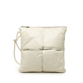 Bottega Veneta Maxi Intrecht Clutch White Leather