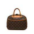 Louis Vuitton Monogram Trouville Handbag Brown Leather