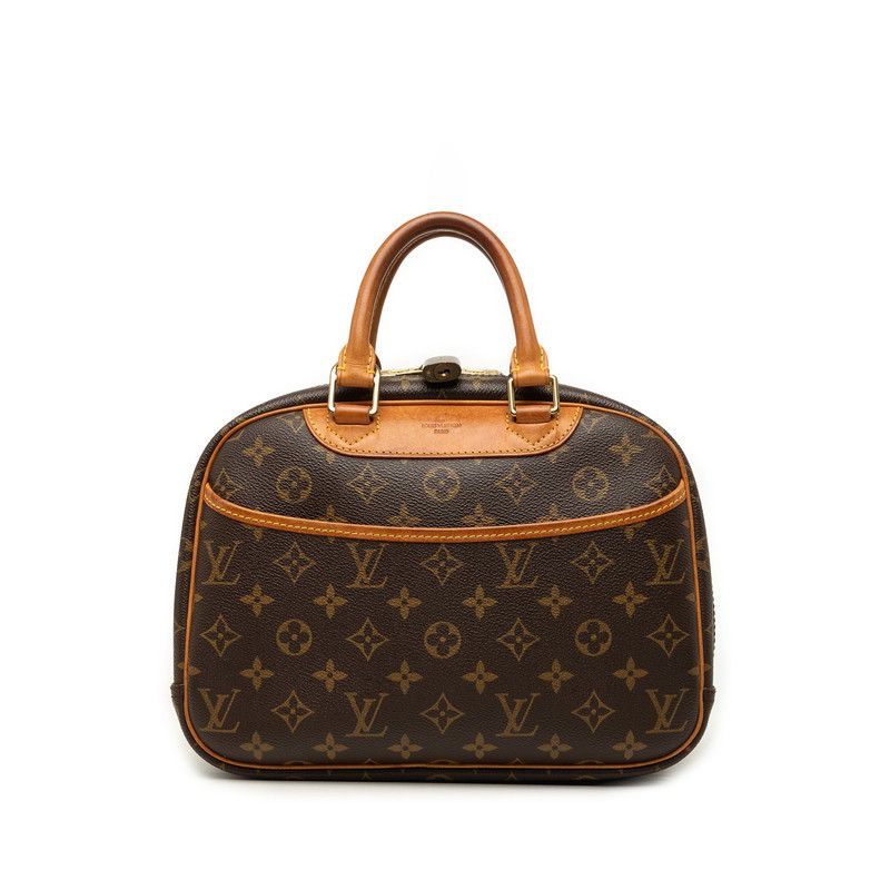 Louis Vuitton Monogram Trouville Handbag Brown Leather