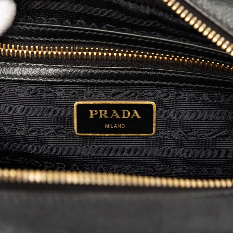 Prada Crossbody Shoulder Bag Black Leather — view 5