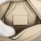Gucci Logo Print Crossbody Shoulder Bag White Leather — view 5