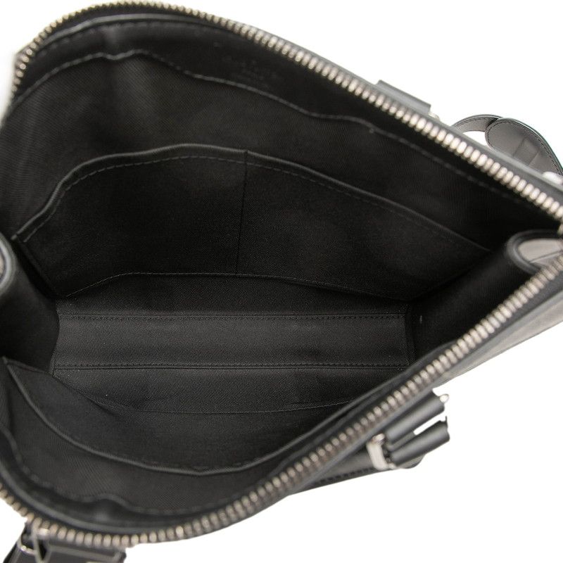 Louis Vuitton Monogram Eclipse Sac Plat Cross 2-Way Shoulder Bag Black Leather — view 5