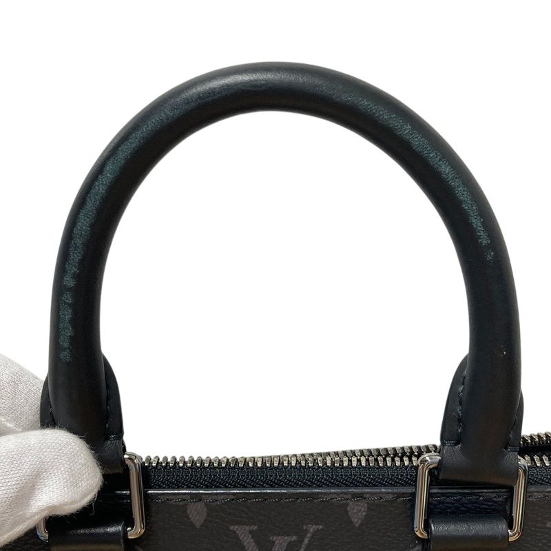 Louis Vuitton Monogram Eclipse Sac Plat Cross 2-Way Shoulder Bag Black Leather — view 4