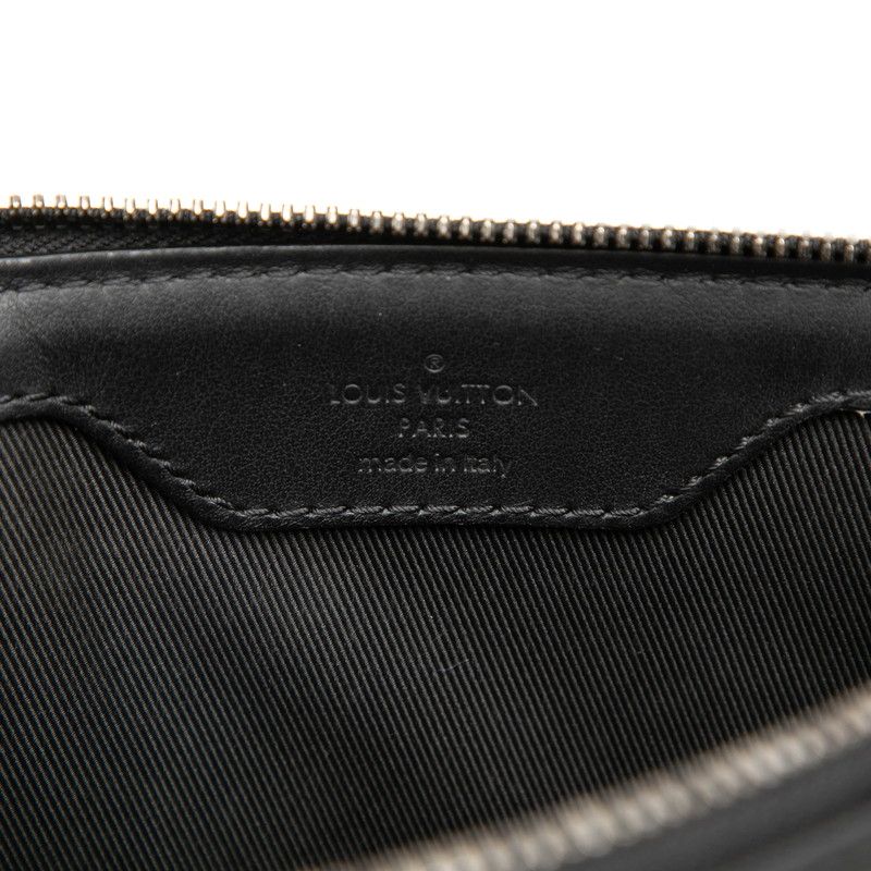 Louis Vuitton Monogram Eclipse Sac Plat Cross 2-Way Shoulder Bag Black Leather — view 6