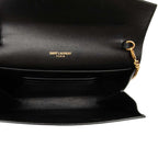 Saint Laurent Cassandra YSL Logo Chain Shoulder Bag Wallet Black Leather — view 4