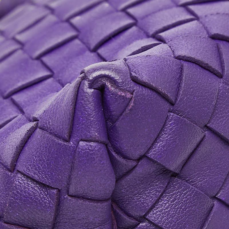 Bottega Veneta Intrecht Shoulder Bag Purple Leather — view 7