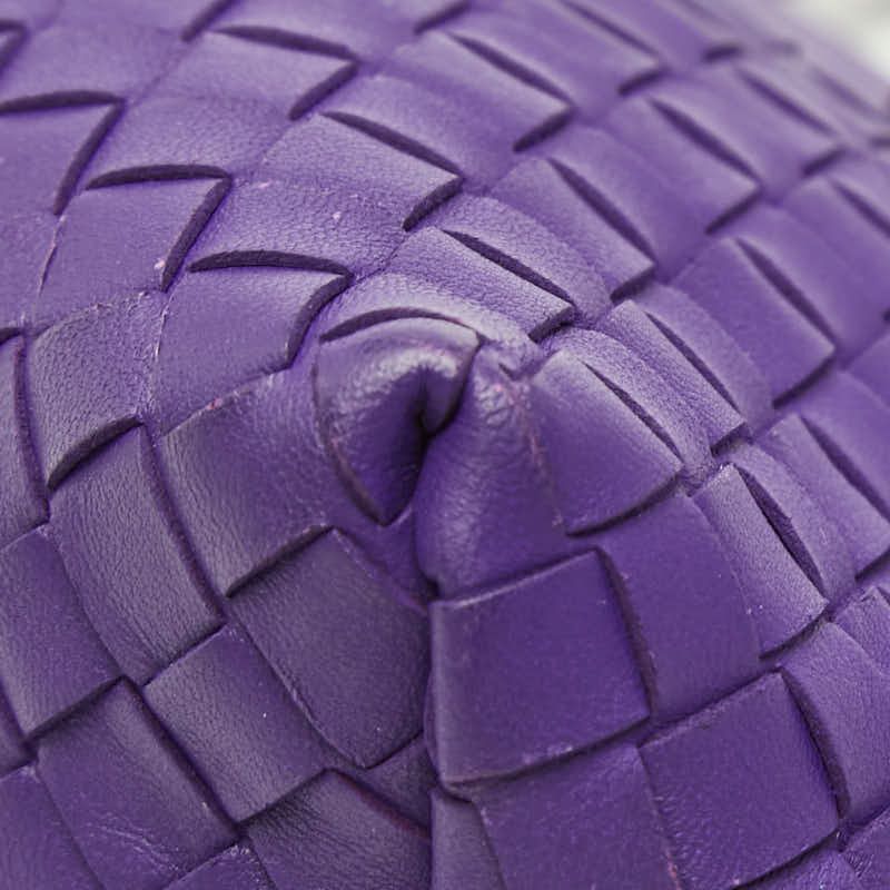 Bottega Veneta Intrecht Shoulder Bag Purple Leather — view 6