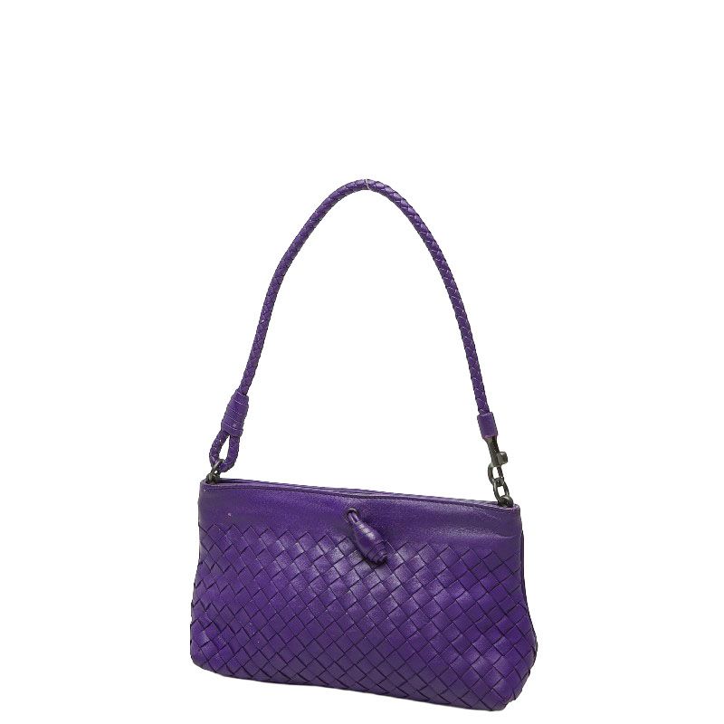 Bottega Veneta Intrecht Shoulder Bag Purple Leather — view 2