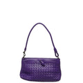 Bottega Veneta Intrecht Shoulder Bag Purple Leather