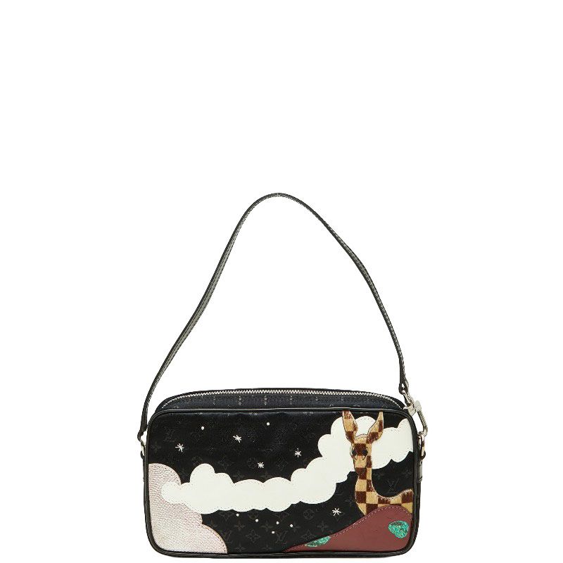 Louis Vuitton Monogram Satin Pochette Kondouffe Shoulder Bag Black