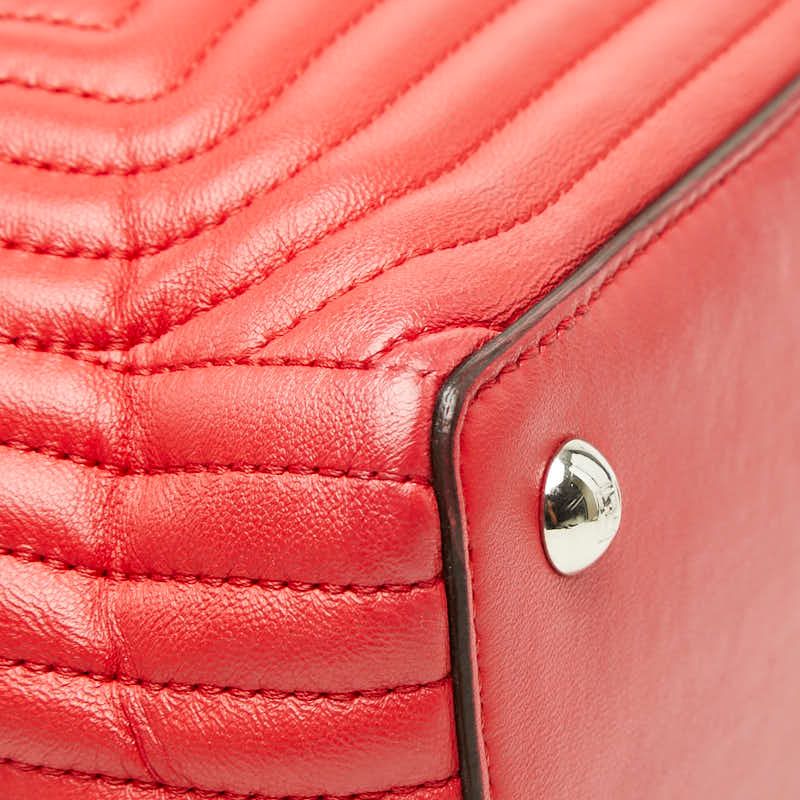 Fendi Dot Com Click Chain Shoulder Bag 8 Red Leather — view 7