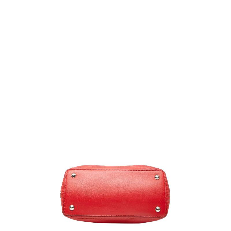 Fendi Dot Com Click Chain Shoulder Bag 8 Red Leather — view 3