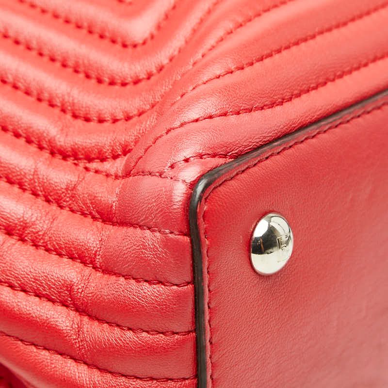 Fendi Dot Com Click Chain Shoulder Bag 8 Red Leather — view 5