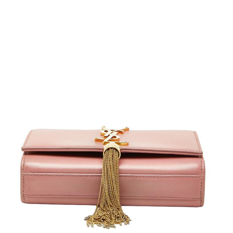 Saint Laurent YSL Monogram Classic Kate Small Mini Chain Shoulder Bag Pink — view 3