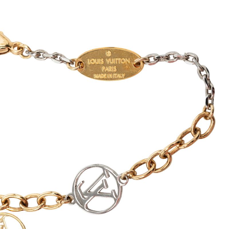 Louis Vuitton Bracelet Logo Mania Chain Gold Silver Plated Metal — view 5