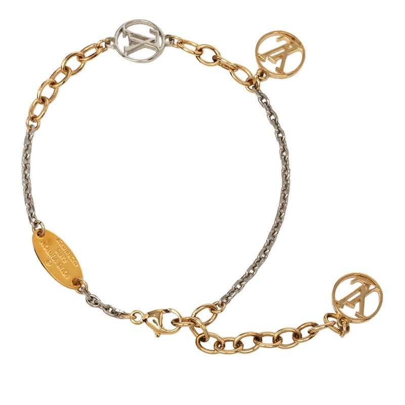 Louis Vuitton Bracelet Logo Mania Chain Gold Silver Plated Metal — view 2